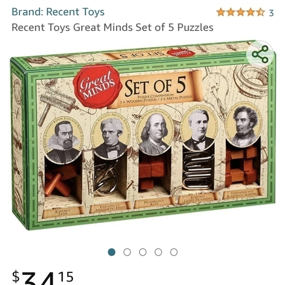 GREAT Minds 5 Classic Puzzles Set, Toy, Gift, STEM - Picture 2 of 6